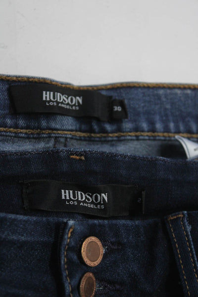 Hudson Womens High Rise Skinny Jeans Blue Denim Size 29 30 Lot 2