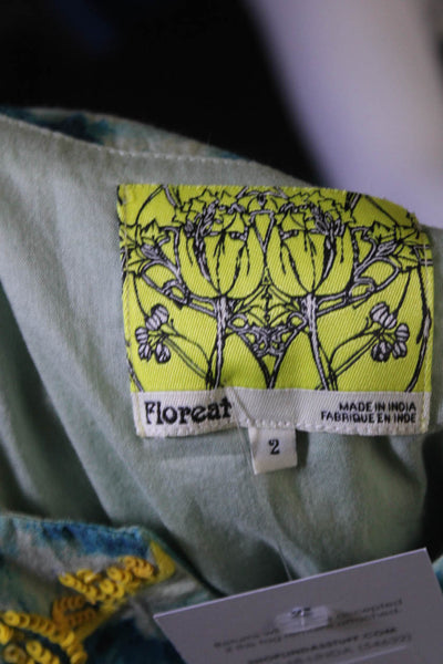 Floreat Women's V-Neck Sleeveless Floral Fit Flare Floral Mini Dress Size 2