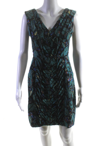 Frock By Tracy Reese Womens V-Neck Sleeveless A-Line Multicolor Mini Dress Size