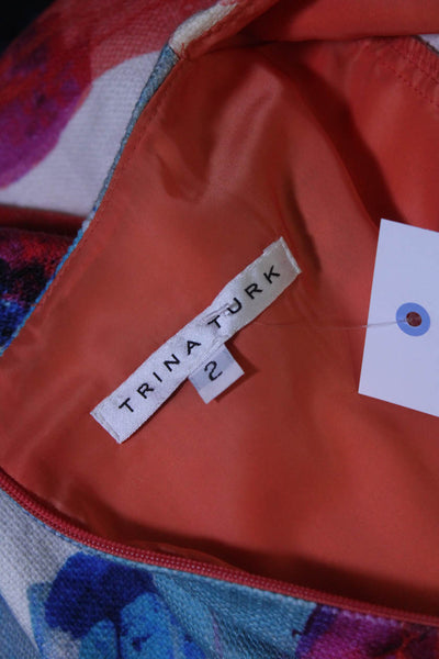 Trina Turk Women's V-Neck Short Sleeves Floral Short Romper Size 2