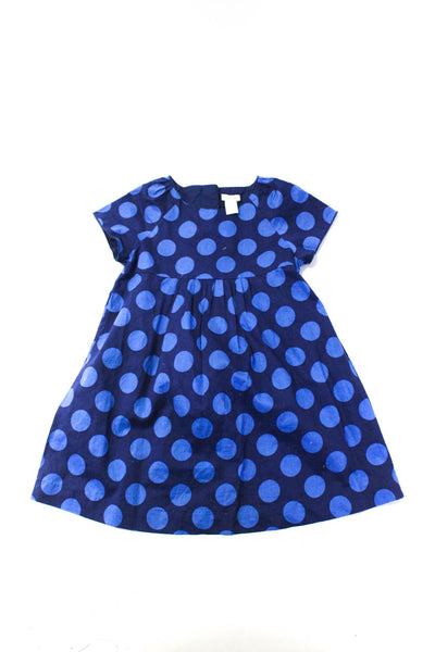 Jacadi Mayoral Girls Polka Dot Knitted Graphic Plaid Dresses Blue Size 3 4 Lot 3
