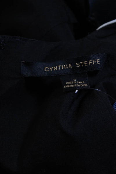 Cynthia Steffe Womens Floral Print V-Neck Sleeveless Mini Dress Navy Size 2