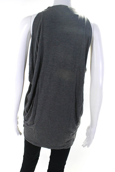 Vince Womens Stretch V-Neck Sleeveless Tank Blouse Gray Size Small