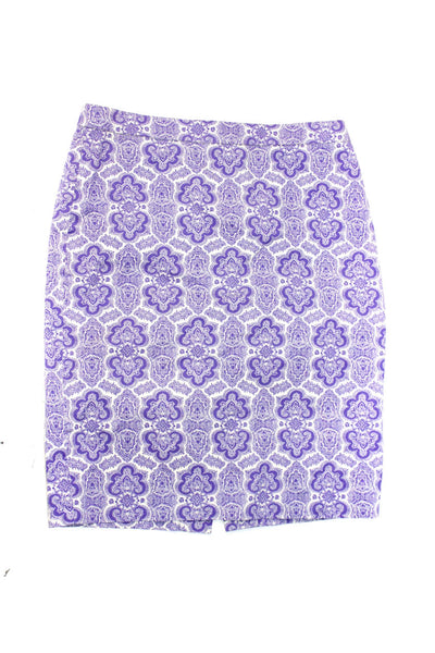 J Crew Banana Republic Women's Cotton Abstract Print Skirt Purple Size 4 8 Lot 2