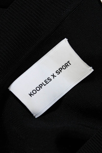 Sport The Kooples Women's Long Sleeve Ribbed Zipper Trim Blouse Black Size 1