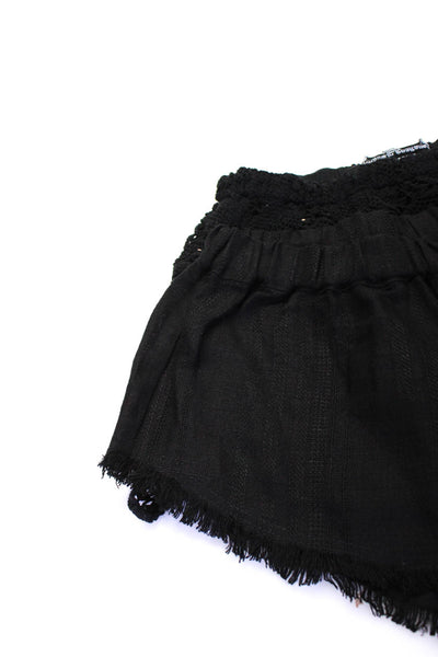 Mikoh Temptation Womens Fringe Trim Scalloped Casual Shorts Black Size 1 S Lot 2