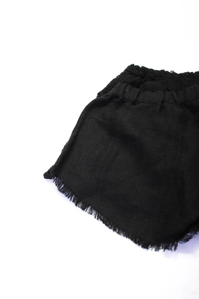 Mikoh Temptation Womens Fringe Trim Scalloped Casual Shorts Black Size 1 S Lot 2