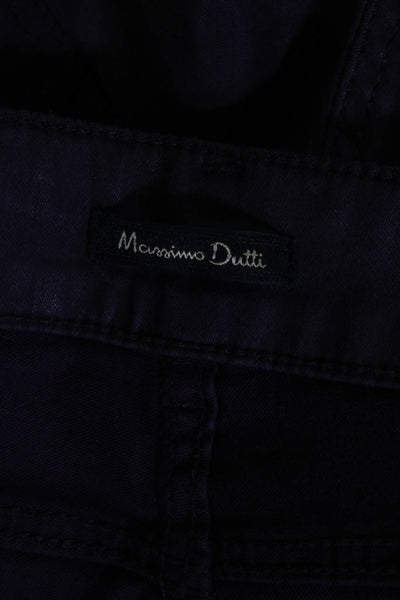 Massimo Dutti Womens Skinny Fit Jeans Eggplant Purple Cotton Size 6