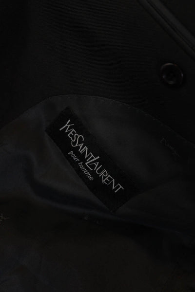 Yves Saint Laurent Mens Three Button Collared Slim Blazer Dark Gray Size 41R