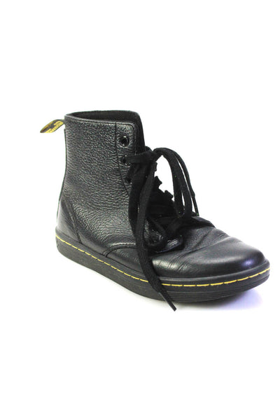 Dr. Martens Womens 'Leyton' Leather Lace Up High Casual Ankle Boots Black Size 6