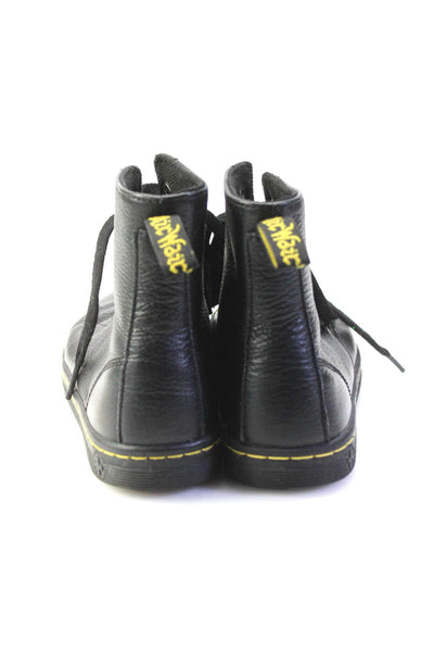 Dr. Martens Womens 'Leyton' Leather Lace Up High Casual Ankle Boots Black Size 6