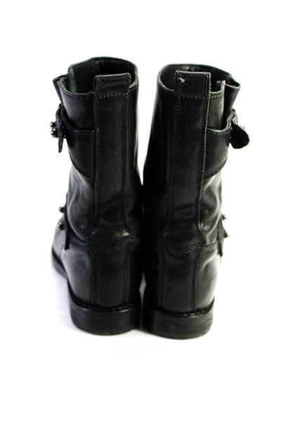 Rag & Bone Womens Block Heel Double Strap Boots Black Leather Size 37