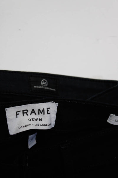 Frame Denim AG Womens Skinny Jeans Black Cotton Size 26 27 Lot 2
