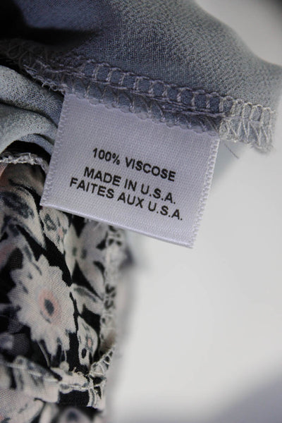 Misa Women's Floral Print Off Shoulder Ruffle Mini Dress Gray Size M