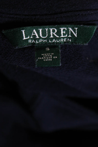 Lauren Ralph Lauren Womens Crew Neck Sweatshirt Navy Blue Cotton Size Small