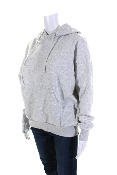 Weekday Womens Oversize Hooded Fleece Sweatshirt Heather Gray Size Extra Small