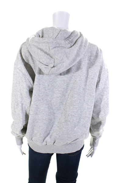 Weekday Womens Oversize Hooded Fleece Sweatshirt Heather Gray Size Extra Small