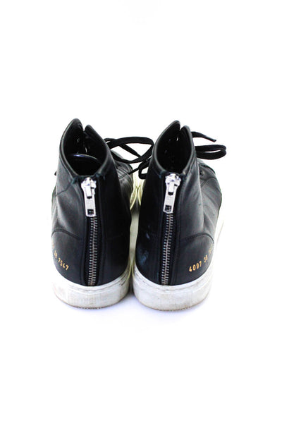 Woman by Common Projects Womens Leather High Top Sneakers Black Size 38 8