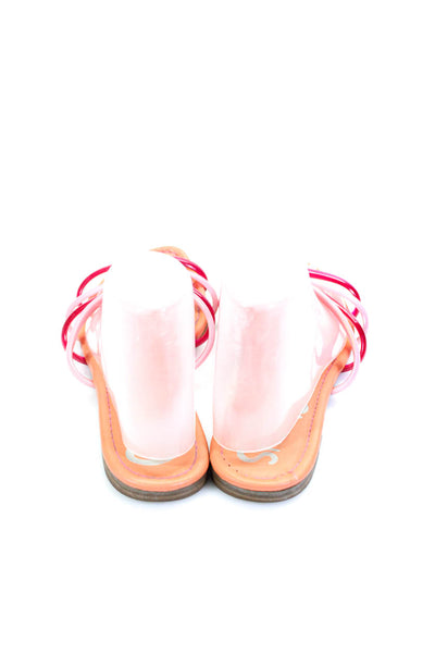 Circus by Sam Edelman Womens Round Toe Strappy Flat Slides Sandals Orange Size 9