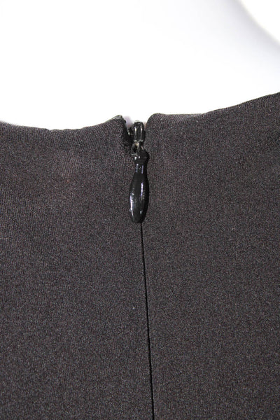 Tadashi Shoji Womens Back Zip Sleeveless V Neck A Line Dress Black Size 6