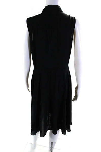 Nanette Lepore Womens Pintuck Sleeveless Shirt Sheath Dress Black Size 10