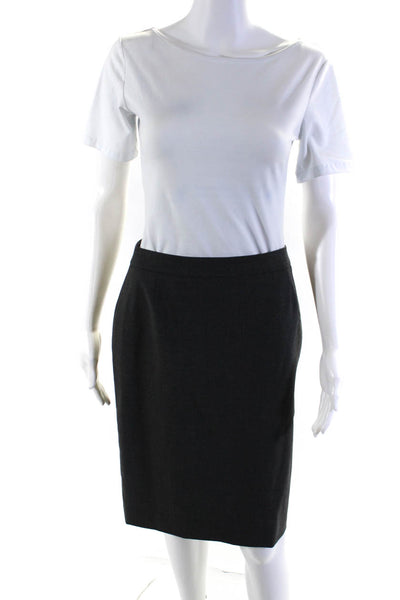 Boss Hugo Boss Womens Midi Length Pencil Skirt Gray Wool Size 8