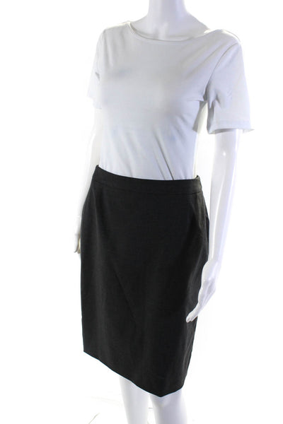 Boss Hugo Boss Womens Midi Length Pencil Skirt Gray Wool Size 8