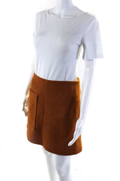 COS Womens Fleece Pocket Mini Pencil Skirt Tan Wool Size 6