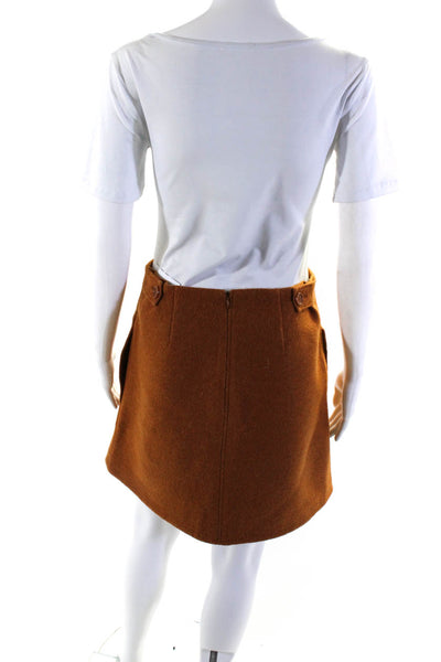 COS Womens Fleece Pocket Mini Pencil Skirt Tan Wool Size 6