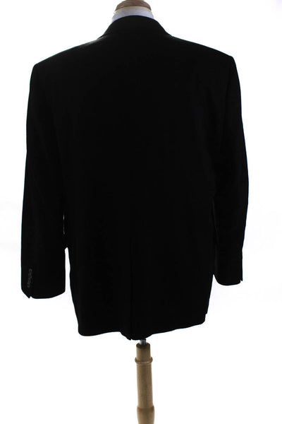 Loro Piana Mens Black Two Button Long Sleeve Blazer Jacket Size 46
