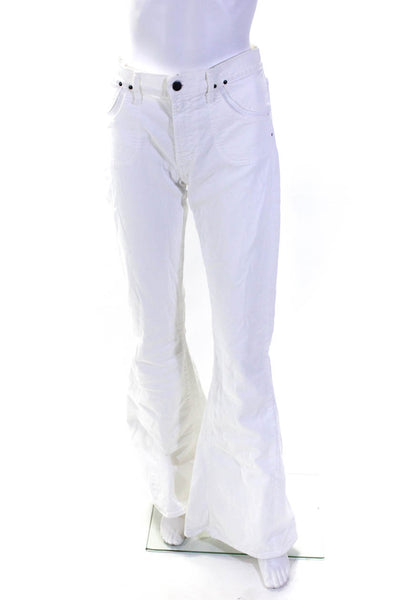 C of H Los Angeles Women's High Waist Button Clouse Flare Pant White Size 30
