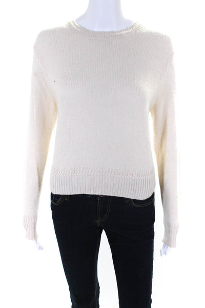 360 Cashmere Womens Oversized Round Neck Sweater Off White Size Extra Small