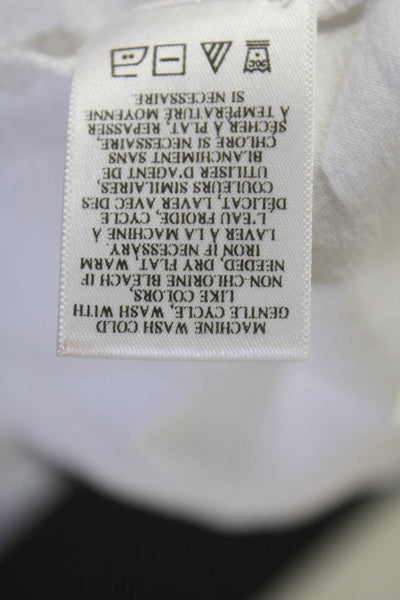 ALC Womens 3/4 Sleeve Round Neck Tee Shirt White Cotton Size Small
