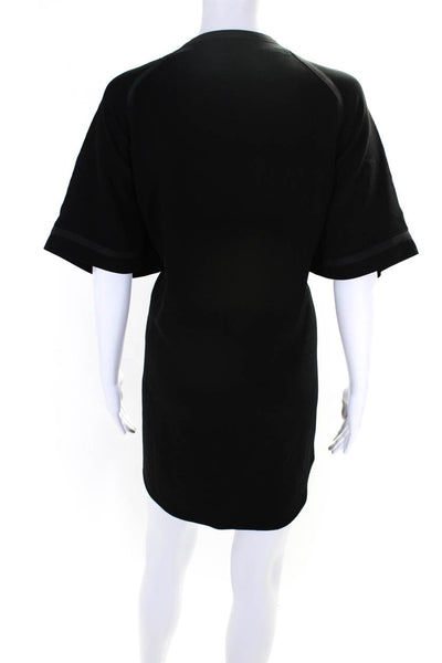 Rag & Bone Womens Short Sleeved V Neck Buttoned Jersey Shirt Dress Black Size S
