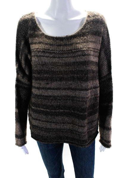 360 Sweater Women's Crewneck Long Sleeves Pullover Sweater Brown Size S