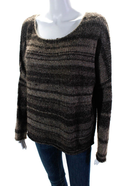 360 Sweater Women's Crewneck Long Sleeves Pullover Sweater Brown Size S