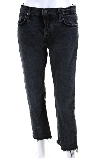 Grlfrnd Womens Midnight Rambler Wash Tatum Jeans Black Cotton Size 27