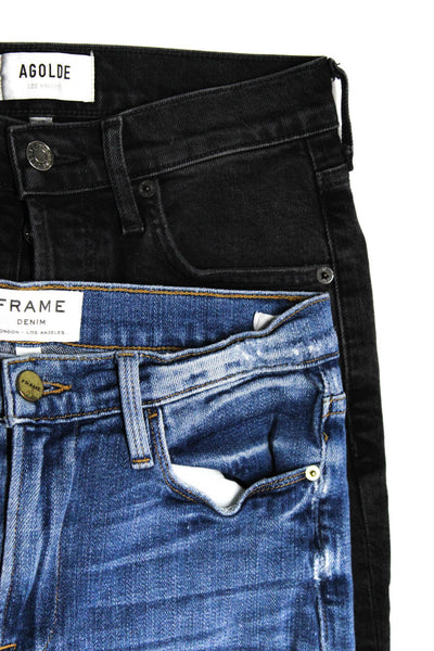 Agolde Frame Denim Womens Nico Merriweather Jeans Black Blue Size 25 27 Lot 2
