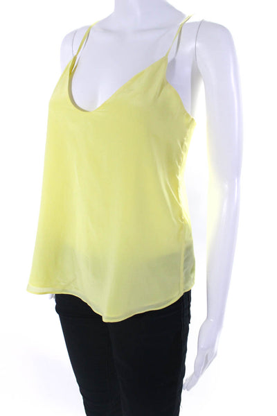 Habitual Womens Silk V-Neck Sleeveless Tank Blouse Top Yellow Size XS
