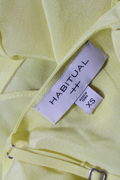 Habitual Womens Silk V-Neck Sleeveless Tank Blouse Top Yellow Size XS