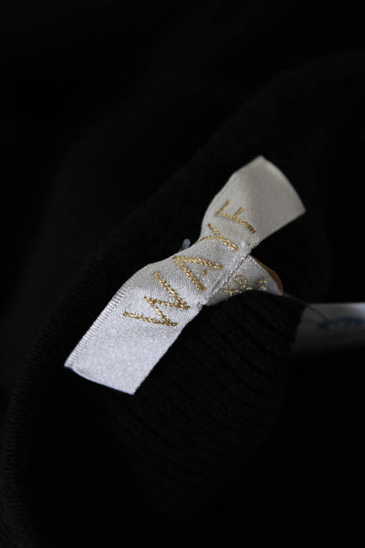 Wayf Womens Knit Ribbed Sleeveless Open Back Side Slit Maxi Dress Black Size XS
