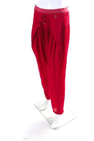 OndadeMar Womens High Waist Stretch Straight Leg Pants Red Size S