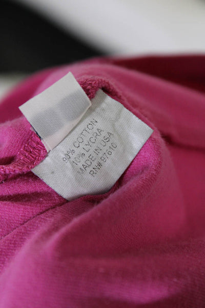 Leggiadro Womens 3/4 Sleeve Crew Neck Tee Shirt Pink Cotton Size 1