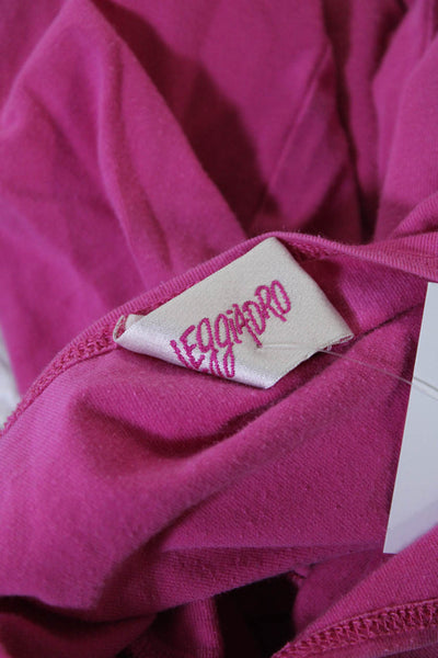 Leggiadro Womens 3/4 Sleeve Crew Neck Tee Shirt Pink Cotton Size 1
