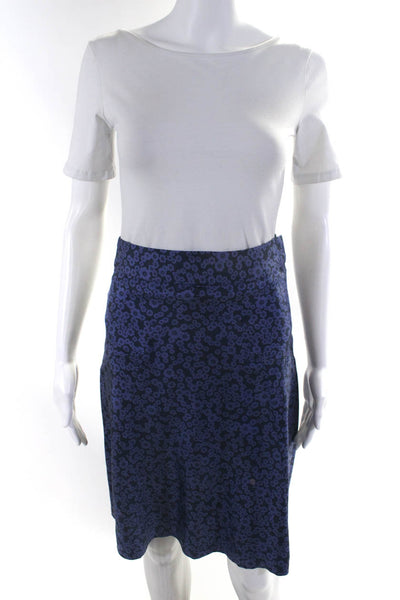 Marc Jacobs Womens Silk Satin Floral Print High Rise A-Line Skirt Purple Size 2