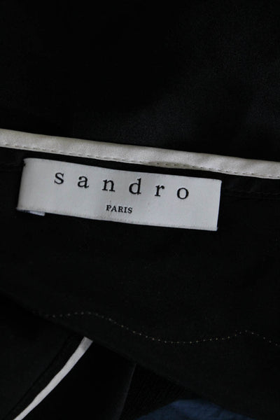 Sandro Paris Womens Silk Lace Trim V-Neck Pullover Camisole Top Black Size 1