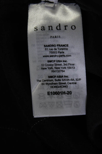 Sandro Paris Womens Silk Lace Trim V-Neck Pullover Camisole Top Black Size 1