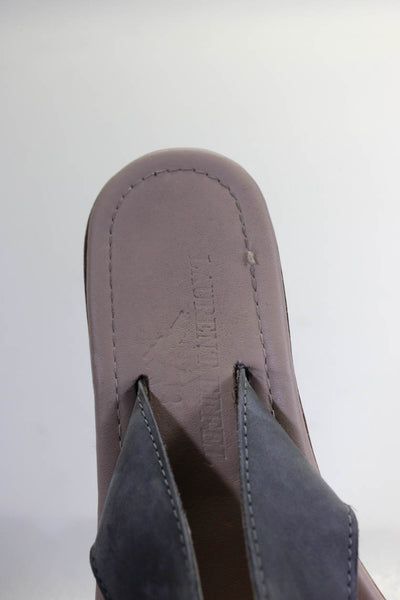 Laurent Effel Womens Suede Knot Accent Strap Flat Flip Flop Sandals Gray Size 9