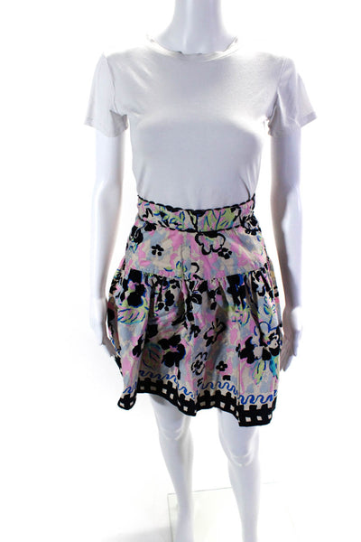 Anna Sui Women's Cotton Abstract Print A-line Skirt Multicolor Size 8