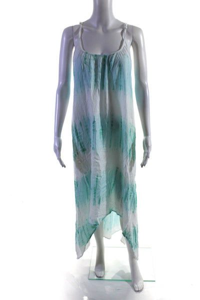 Molecule Womens Green Tie Dye Print Scoop Neck Sleeveless A-Line Dress Size OS